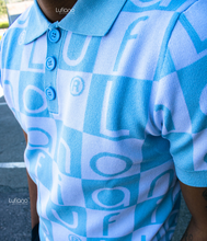 Load image into Gallery viewer, LFN007: Knit Top:Baby blue-White