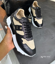 Load image into Gallery viewer, iLVi073-Lace up: Black-Beige