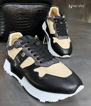 Load image into Gallery viewer, iLVi073-Lace up: Black-Beige