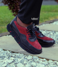 Load image into Gallery viewer, 219 - Lufiano Leather Sneaker- Black-Burgundy
