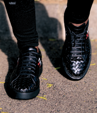 Load image into Gallery viewer, 081 - Hand Weaved Leather Sneaker- Black