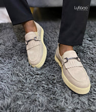 Load image into Gallery viewer, 027F - Lufiano collection-Leather loafers- Beige