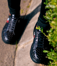 Load image into Gallery viewer, 081 - Hand Weaved Leather Sneaker- Black