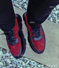 Load image into Gallery viewer, 219 - Lufiano Leather Sneaker- Black-Burgundy