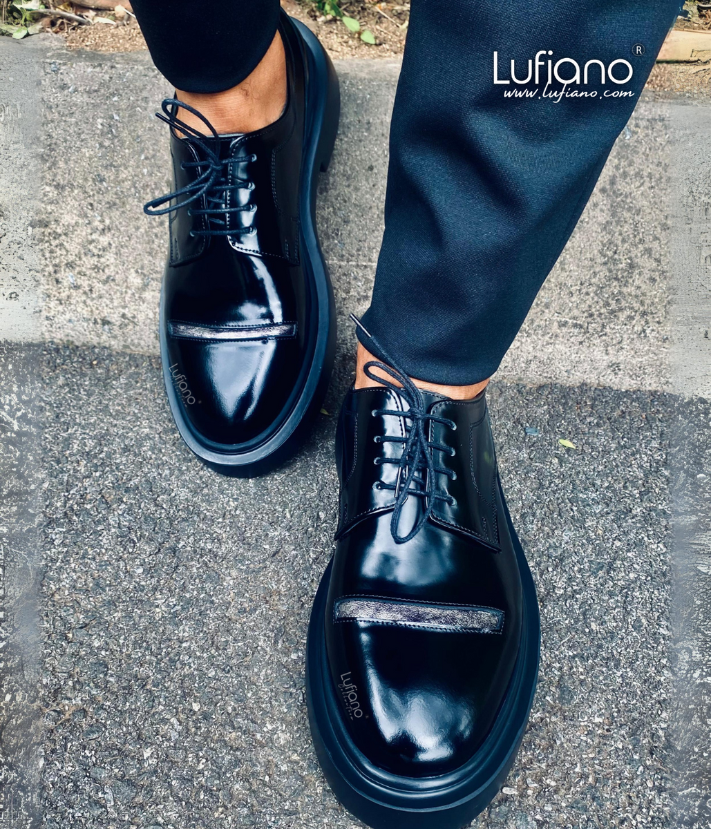 167 Lufiano Lace Up: Black and Silver – Lufiano Apparel