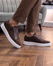Load image into Gallery viewer, 258- Lufiano Suede Leather Sneaker: Brown