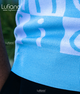 LFN007: Knit Top:Baby blue-White