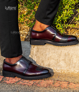 230 - Lufiano Slip On: Burgundy