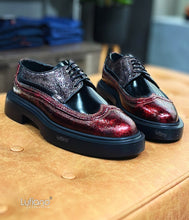 Load image into Gallery viewer, 160 Lufiano Lace Up: Black/Burgundy