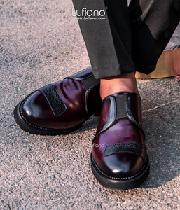 230 - Lufiano Slip On: Burgundy