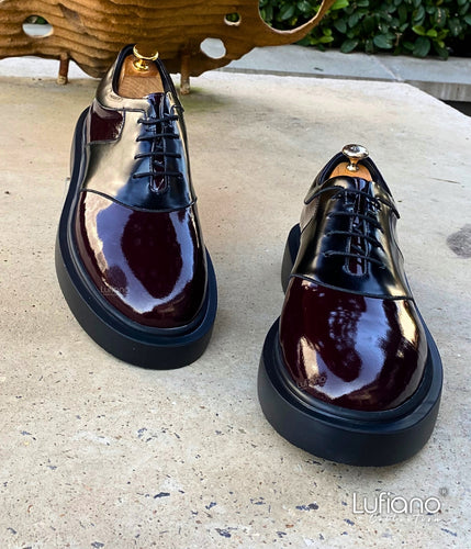 204B  Lufiano Lace Up: Burgundy