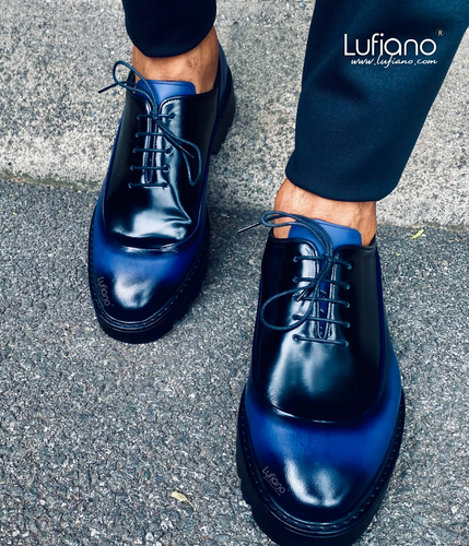 206 - Lufiano Lace Up: Black/blue