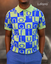 Load image into Gallery viewer, LFN007: Knit Top: Olive-Cobalt blue
