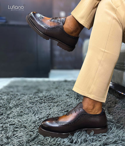 124 - Lufiano Lace up: Brown