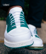 Load image into Gallery viewer, 203 - LUFIANO collection Leather Sneaker- White -Green