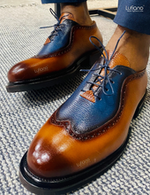 Load image into Gallery viewer, 124 - Lufiano Lace up: Brown / blue