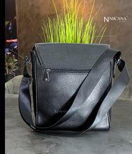 Load image into Gallery viewer, SKARLET018- Men&#39;s black Leather Crossbody bag