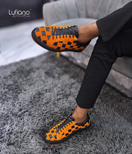 Load image into Gallery viewer, 244 Hand Weaved Lufiano Lace Up : Black-Orange