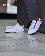 Load image into Gallery viewer, 018D - LUFIANO collection Leather Sneaker- White /Green