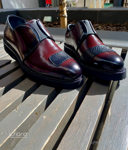 230 - Lufiano Slip On: Burgundy