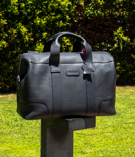 SKARLET015- Black Leather Travel bag