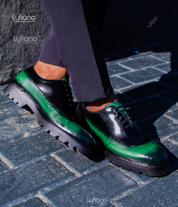 206 - Lufiano Lace Up: Black/Green