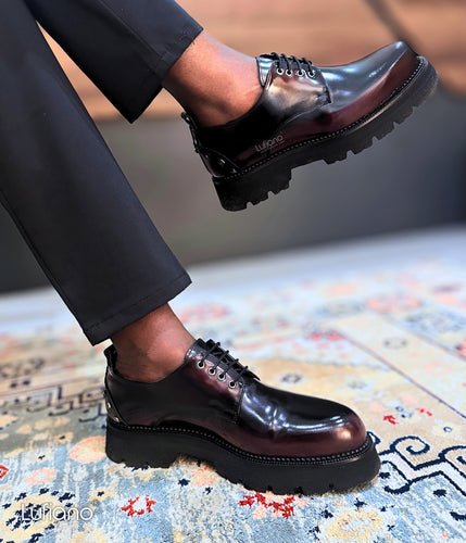 242 - Lufiano Lace up: Burgundy
