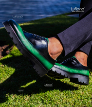 Load image into Gallery viewer, 206 - Lufiano Lace Up: Black/Green