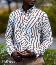 Load image into Gallery viewer, 37814 : Long sleeve shirt - Camel-Ecru