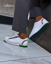 Load image into Gallery viewer, 018D - LUFIANO collection Leather Sneaker- White /Green
