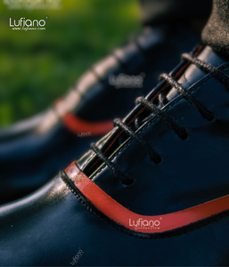 214 - Lufiano Lace Up: Black-Orange