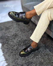 Load image into Gallery viewer, 160 Lufiano Lace Up: Black/ Olive