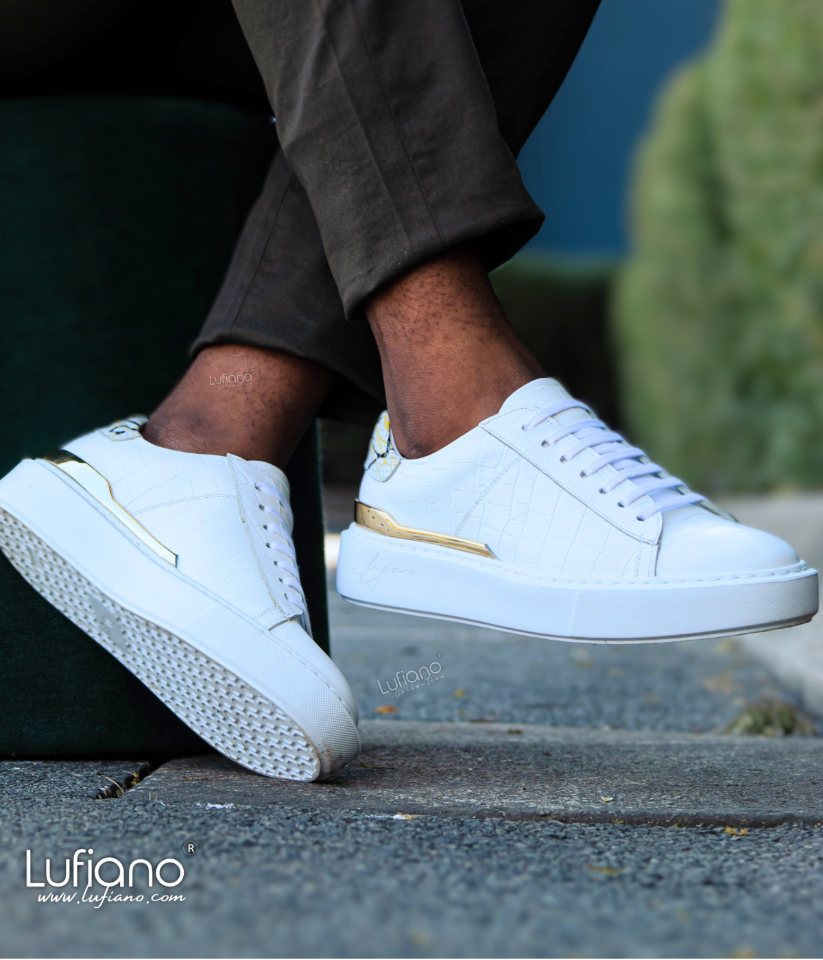 199 Lufiano Lace Up White Gold Lufiano Apparel