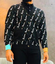 Load image into Gallery viewer, LFN018:Cardigen Knit Top: Black