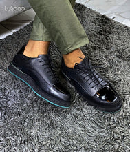Load image into Gallery viewer, 203 - LUFIANO collection Leather Sneaker- Black