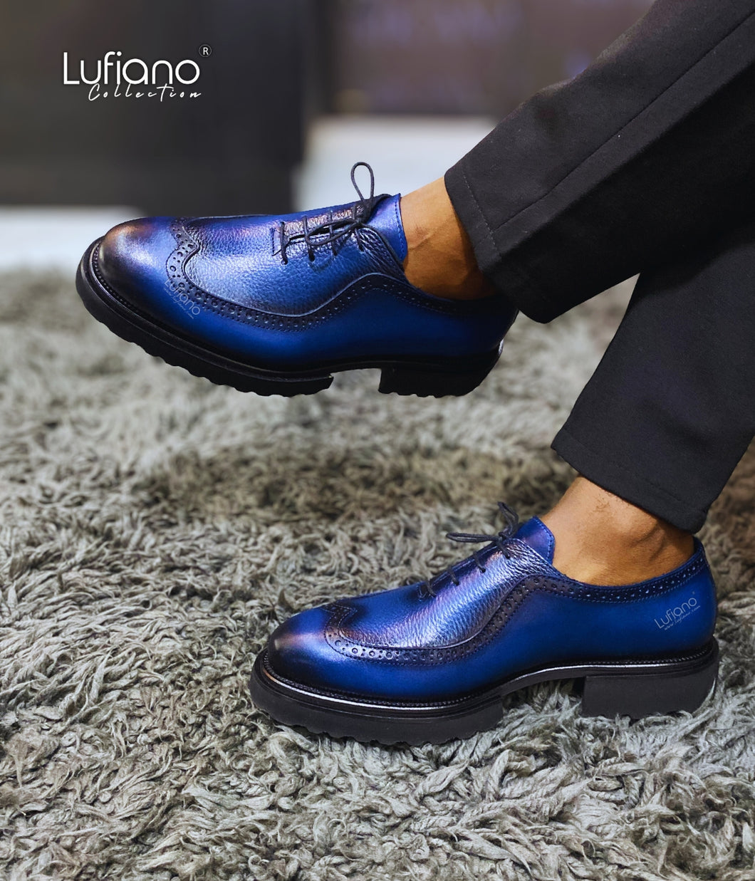 124 - Lufiano Lace up: Navy