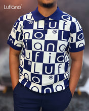 Load image into Gallery viewer, LFN007: Knit Top:Egyptian blue-off white