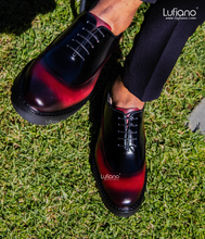 Load image into Gallery viewer, 206 - Lufiano Lace Up: Black/burgundy