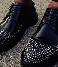 Load image into Gallery viewer, 173 Lufiano studded Lace Up: Black