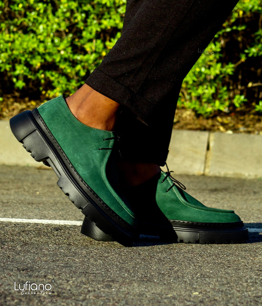 175- Lufiano Lace up: Emerald
