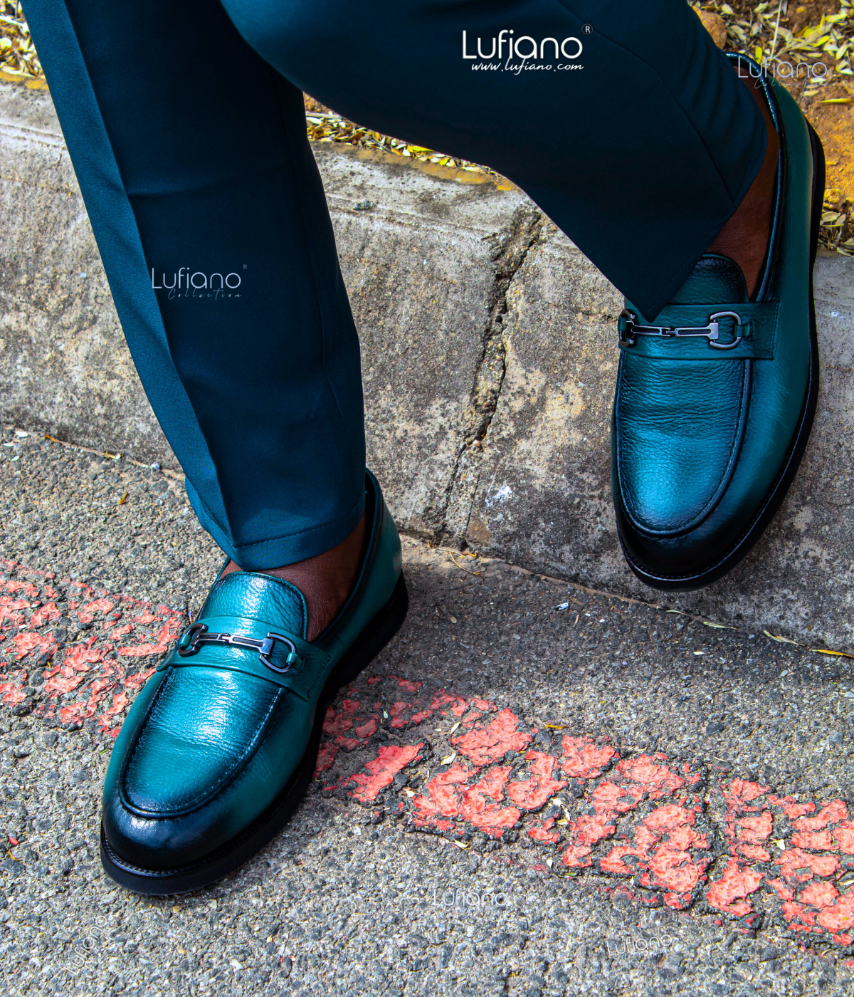 Richmond Black Slip-On Loafers with Teal Studs 9002 John Richmond Shoes / Black – Rina main image 2