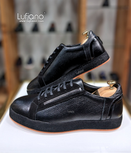 Load image into Gallery viewer, 018F - LUFIANO collection Leather Sneaker- Black-Orange