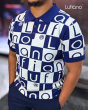 Load image into Gallery viewer, LFN007: Knit Top:Egyptian blue-off white