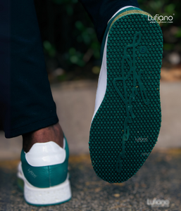 203 - LUFIANO collection Leather Sneaker- White -Green