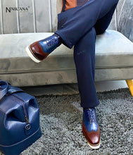 Load image into Gallery viewer, FD004-Lace up : Brown-Blue