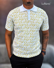 Load image into Gallery viewer, LFN024: Knit Top:Light blue-mustard