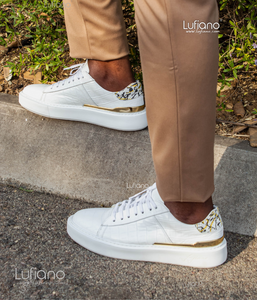 199  Lufiano Lace Up : White-Gold