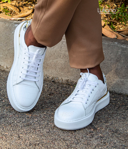 199  Lufiano Lace Up : White-Gold