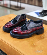 Load image into Gallery viewer, 160 Lufiano Lace Up: Black/Burgundy