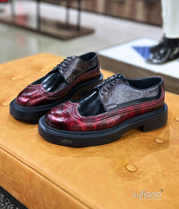 160 Lufiano Lace Up: Black/Burgundy